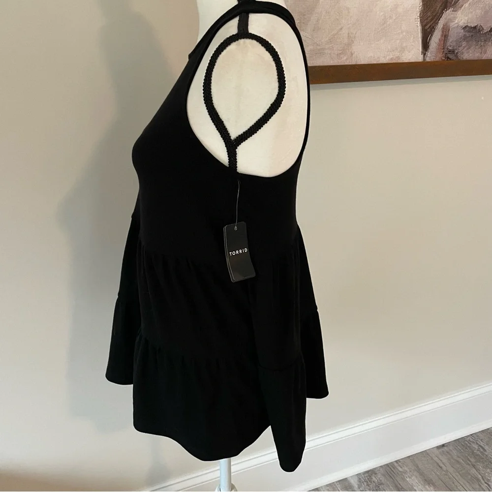 NWT TORRID Black babydoll Sleeveless Top - Picture 2 of 7